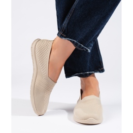 Beige sport slip-on skor 2