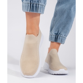 Beige slip-on sportskor för kvinnor 2