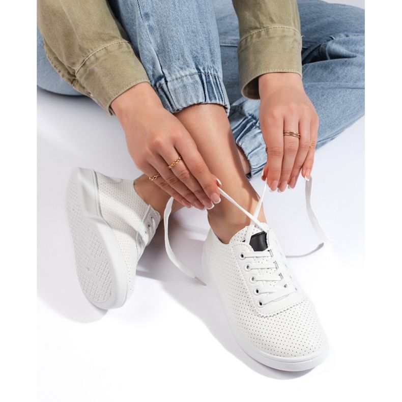 Seastar Vita genombrutna snörskor för kvinnor 1