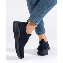 Slip-on sportskor för kvinnor, marinblå 2