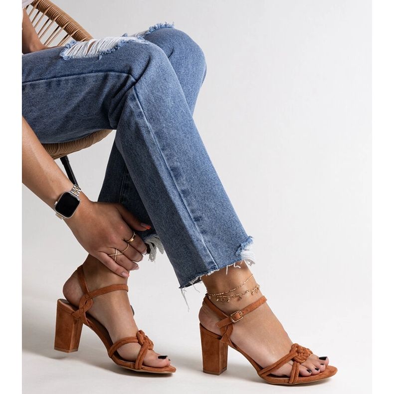 Shama bruna sandaler med hög klack 1