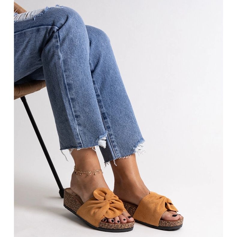 Bruna tofflor med en Ghaza-kil i kork 1