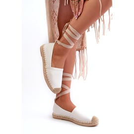 Bellucci Spetsade Eco Leather Espadrilles, Vit 2