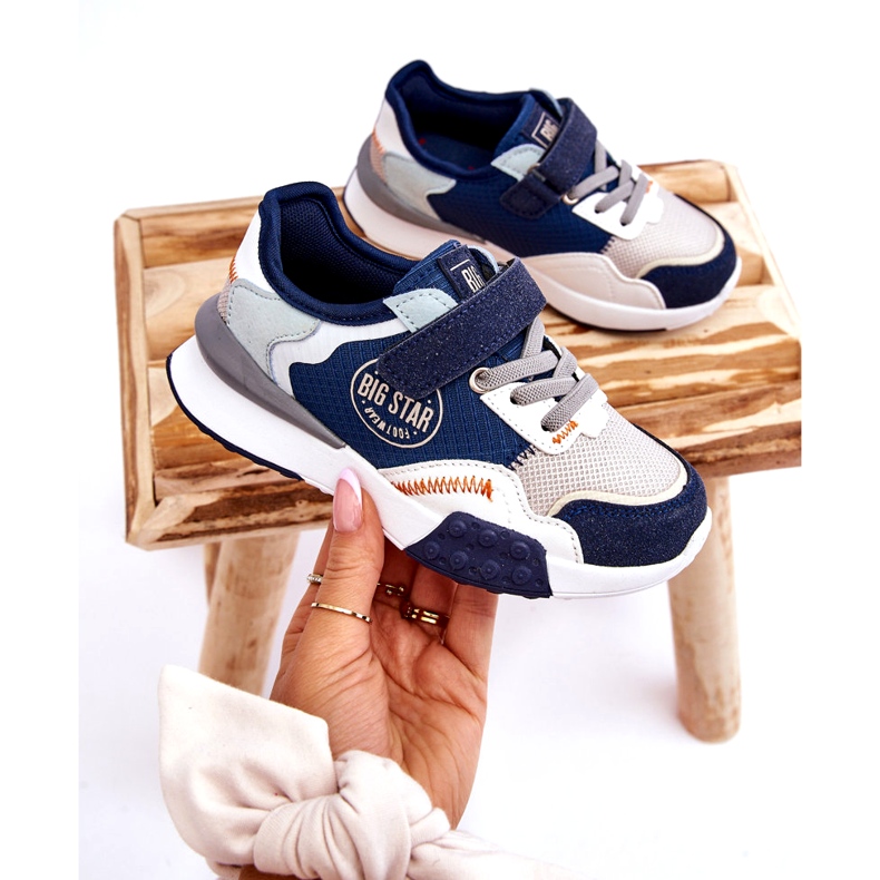 Barns sneakers minnesskumsystem Big Star LL374225 Navy Blue blå 3