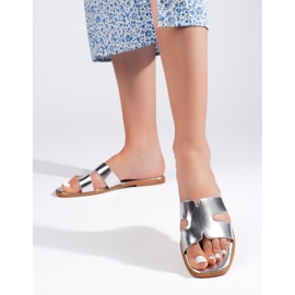 Klassiska silverflipflops för kvinnor 1