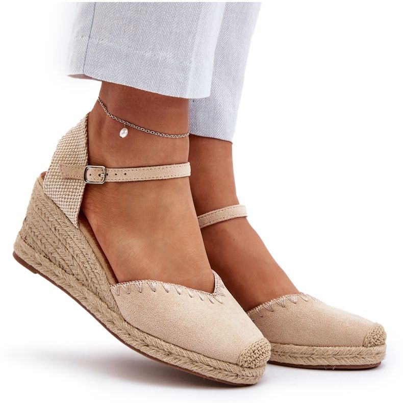 Mocka Espadrillesandaler med flätad beige Raylin 3
