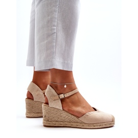 Mocka Espadrillesandaler med flätad beige Raylin 2