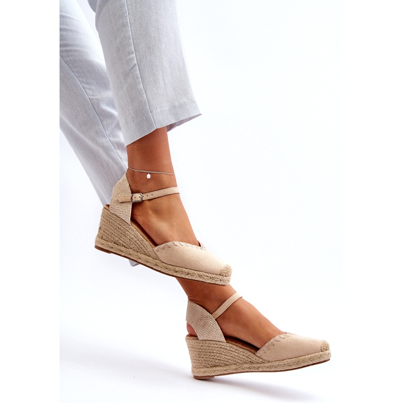 Mocka Espadrillesandaler med flätad beige Raylin 1