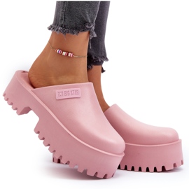 Damflip-flops på en massiv sula Big Star NN274020 Rosa 5