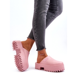 Damflip-flops på en massiv sula Big Star NN274020 Rosa 4