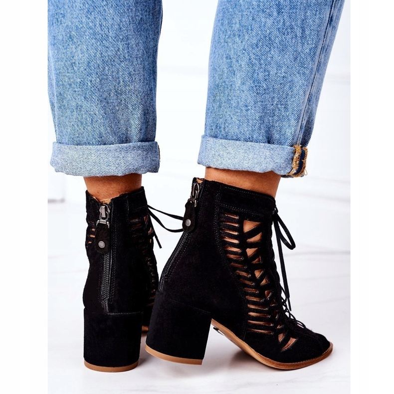 Mocka Openwork Boots Maciejka 04040-01 Svart 2