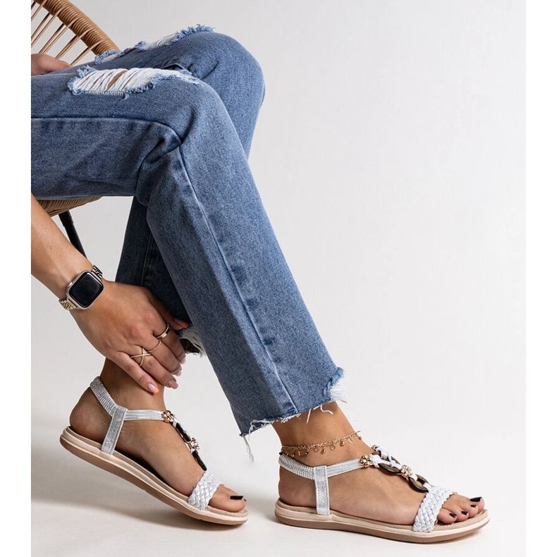 Izodora silverflätade sandaler 1