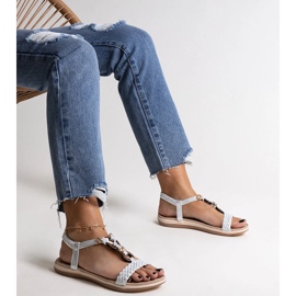 Izodora silverflätade sandaler silver- 3
