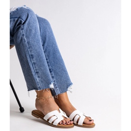 Vita klassiska flip-flops med Umayma dekoration 2