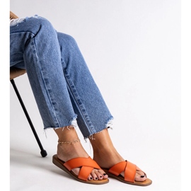 Orange flipflops i eko läder från Klementyna 2