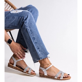 Saila silver sandaler med låg kil silver- 1