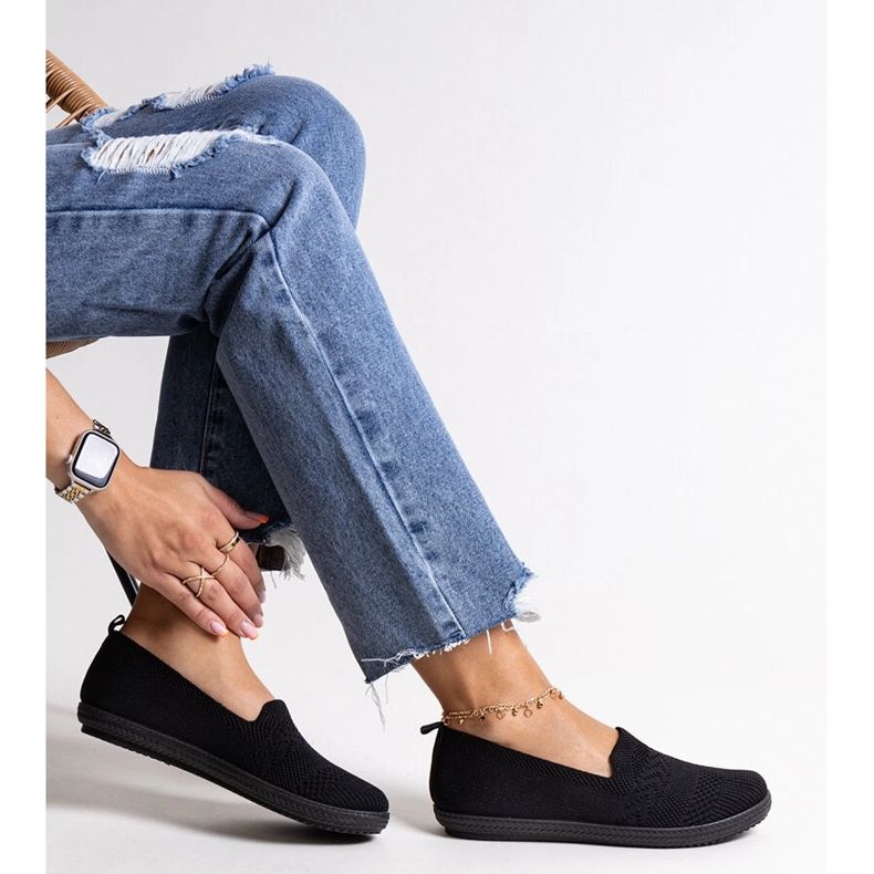 Slip-on sneakers i svart Shadhi-tyg 1