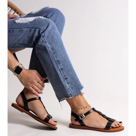 Svarta Amaranth platta sandaler 1