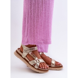 Zazoo 50103 Lädersandaler för kvinnor på plattformen, guld gyllene 1