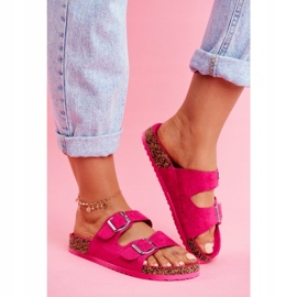 EVE Dam tofflor på kork med spännen Fuchsia Si Senor rosa 1