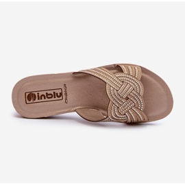 Bekväma damflip-flops med Cubic Zirconias Inblu BV000037 Beige 1