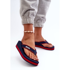 Wedge flip-flops för damer Big Star NN274A725 Marinblå 2