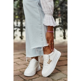 Sneakers dam Sportskor på plattform med dekoration, vit Vinceza 13613 1