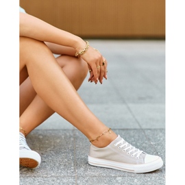 Dammaterial Klassiska låga sneakers Mörkbeige Lennabella 2