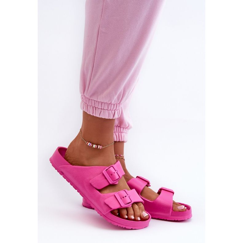 Damflipflops i skum med spännen Fuchsia Luciene rosa 1