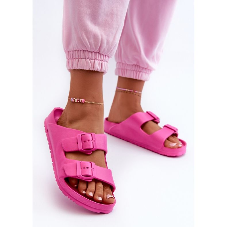 Damflipflops i skum med spännen Fuchsia Luciene rosa 2