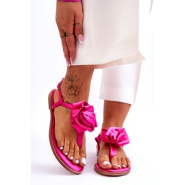STEPHAN Flip-Flop sandaler för kvinnor med material Rose Fuchsia rosa 1