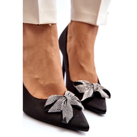 Sweet Shoes Svarta Fairine höga klackar med rosett 5