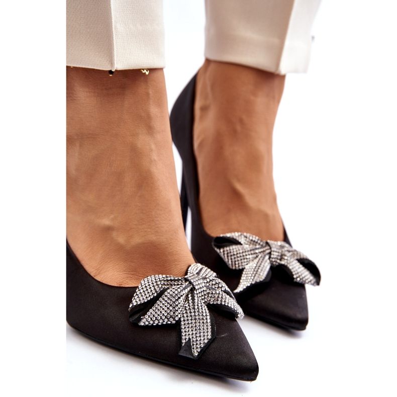 Sweet Shoes Svarta Fairine höga klackar med rosett 5