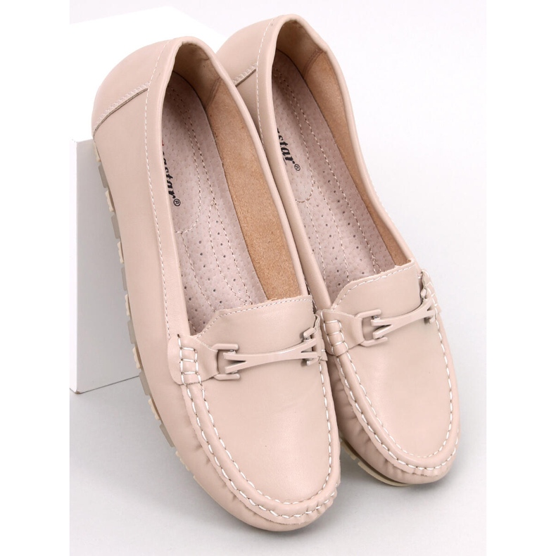 Klassiska loafers med innersula i läder Debell Beige 1