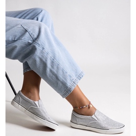 Silver glänsande Lublubah sneakers 1