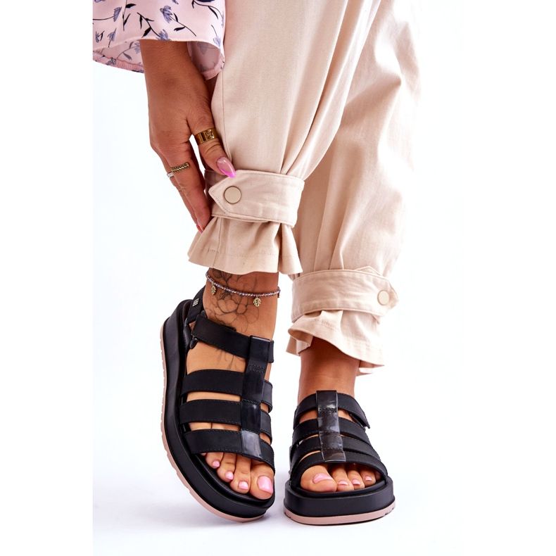 Veganska kardborresandaler för kvinnor ZAXY JJ285017 svart 1