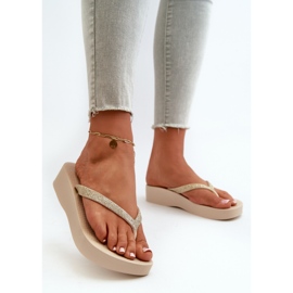 Damflip-flops med glitterrem 83386 Ipanema Mesh Chic Platt Fem Beige 2