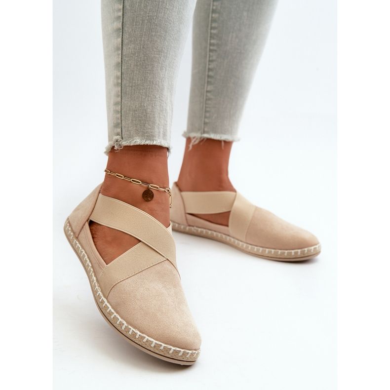 Dam Eco Mocka Beige Espadrilles med elastiska remmar Phaedrana 2