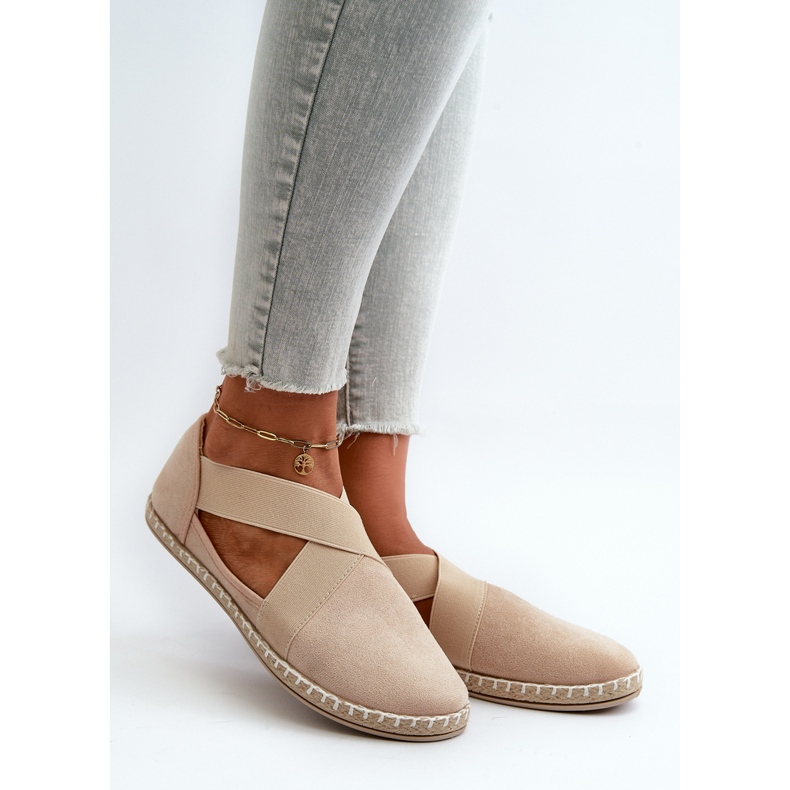 Dam Eco Mocka Beige Espadrilles med elastiska remmar Phaedrana 1