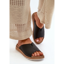 Bekväma flip-flops för kvinnor gjorda av ekologiskt läder Inblu GS0003I1 svart 1