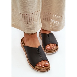 Bekväma flip-flops för kvinnor gjorda av ekologiskt läder Inblu GS0003I1 svart 2