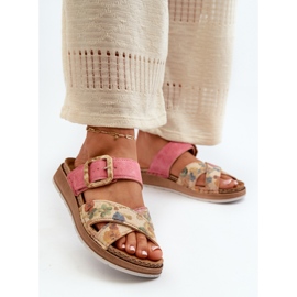 Bekväma flip-flops för kvinnor med ett blomspänne Inblu GS000051 Rosa 2