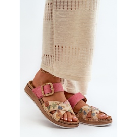 Bekväma flip-flops för kvinnor med ett blomspänne Inblu GS000051 Rosa 1