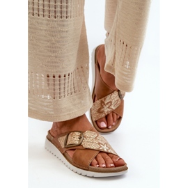 Bekväma damflip-flops med spänne Inblu CN000032 Camel brun 5