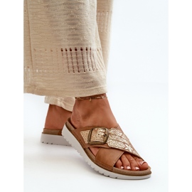 Bekväma damflip-flops med spänne Inblu CN000032 Camel brun 6