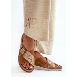 Bekväma damflip-flops med spänne Inblu CN000032 Camel brun 7