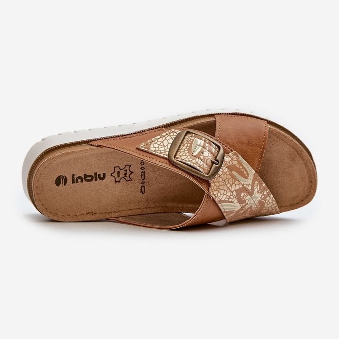 Bekväma damflip-flops med spänne Inblu CN000032 Camel brun 1