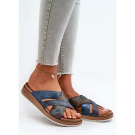 Bekväma lätta flip-flops för kvinnor Inblu GS000052 Marinblå 2