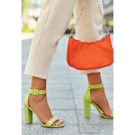 Neongröna Georgina sandaler med hög klack 1