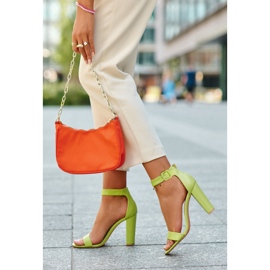 Neongröna Georgina sandaler med hög klack 2